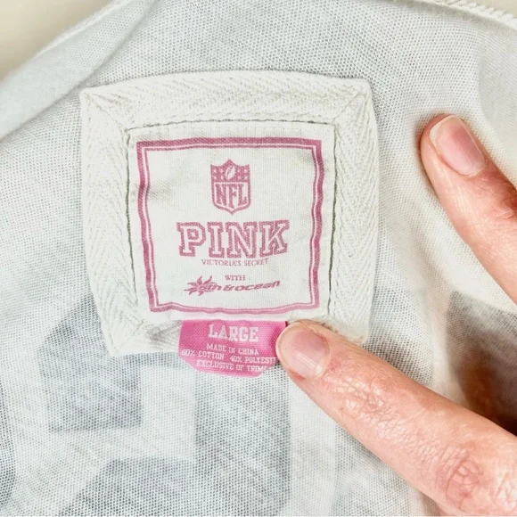 Pink Victoria Secret Dallas Cowboys White V-Neck Top - Picture 6 of 7